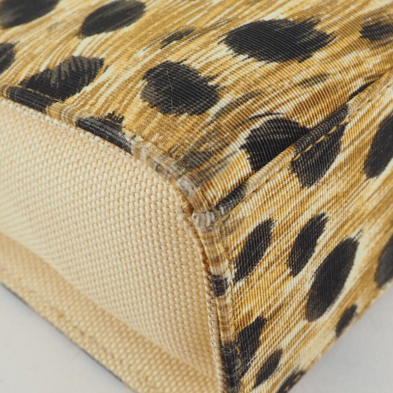 Dior Leopard Handbag Yellow/Black Canvas