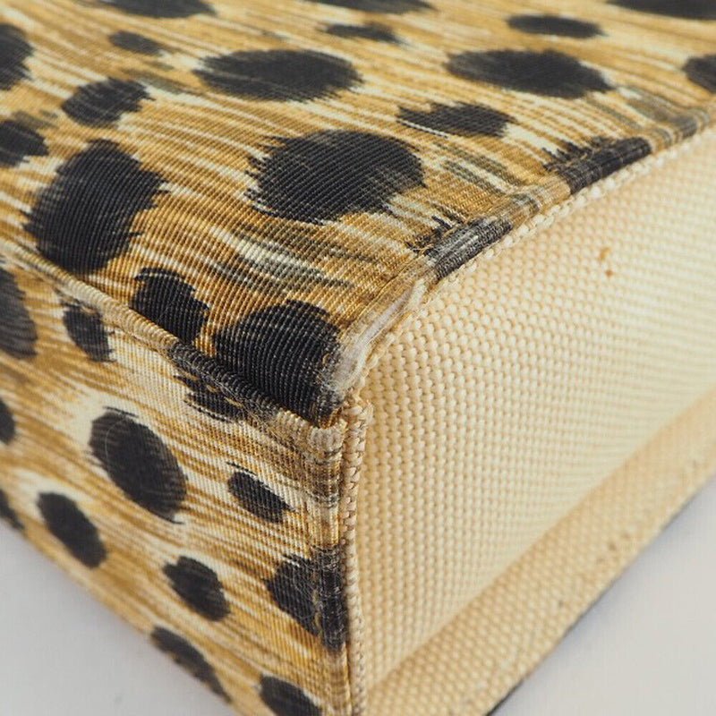 Dior Leopard Handbag Yellow/Black Canvas