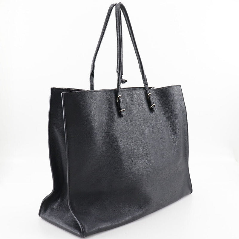 Balenciaga Paper Tote Bag Black Leather