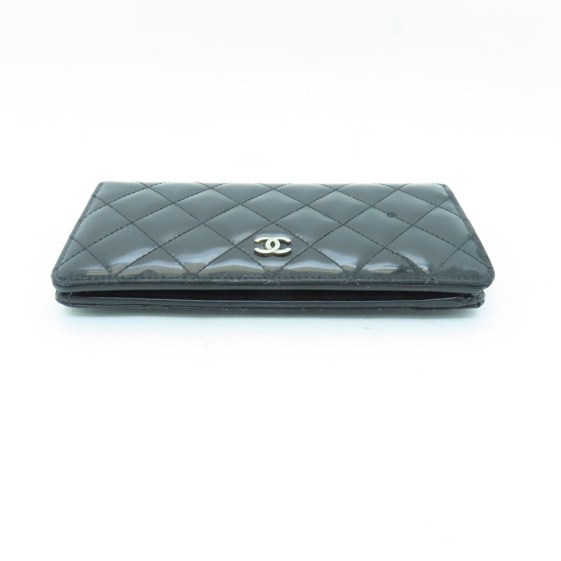 Chanel Quilted Cc Shw Long Wallet Patent