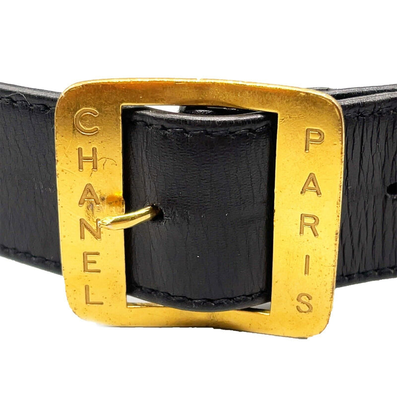 Chanel - 03P Stamped Paris Leather Black