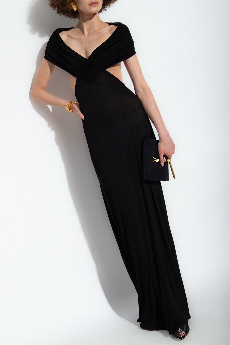 Saint Laurent Off Shoulder Gown Dress -