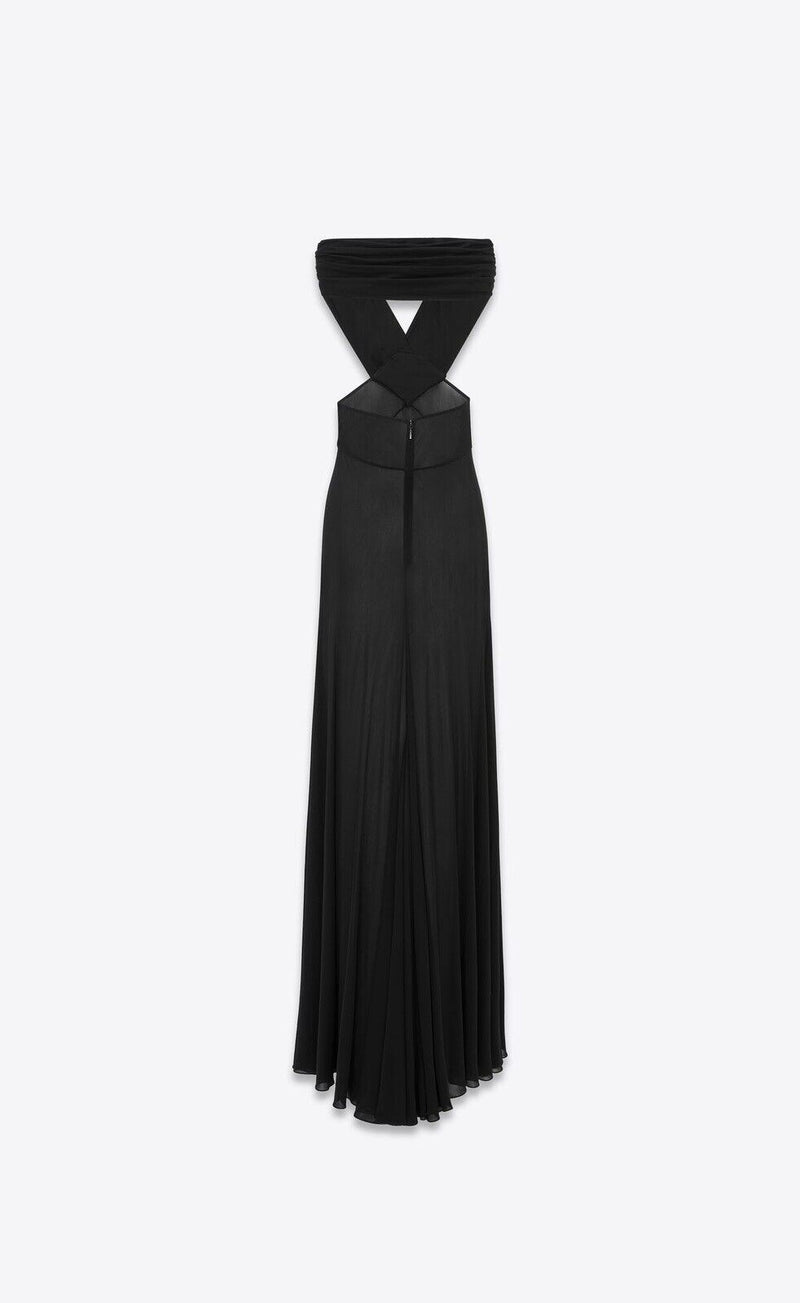 Saint Laurent Off Shoulder Gown Dress -