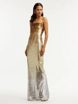 Oscar De La Renta Metallic Gold Sequins