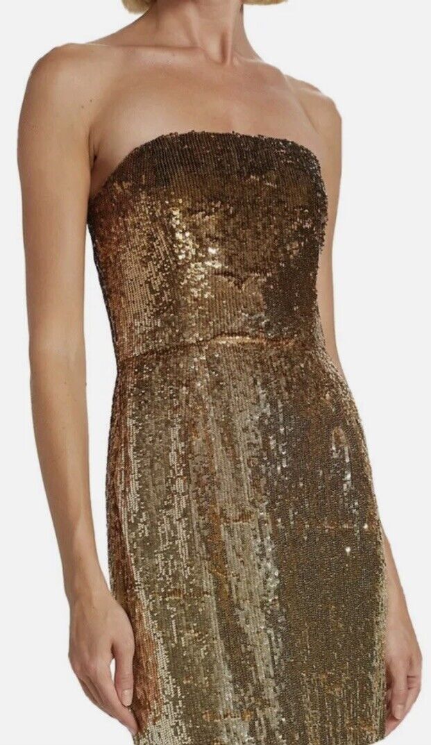 Oscar De La Renta Metallic Gold Sequins