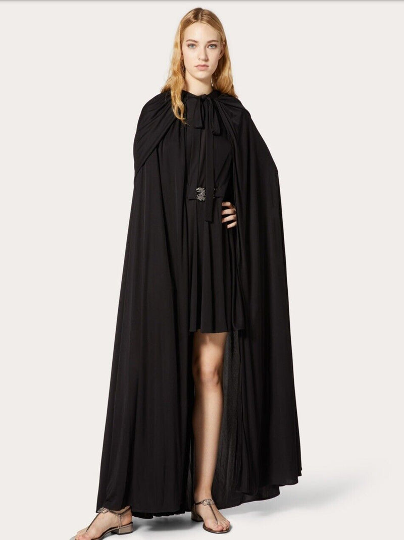 Valentino Hooded Cape Poncho Shawl-