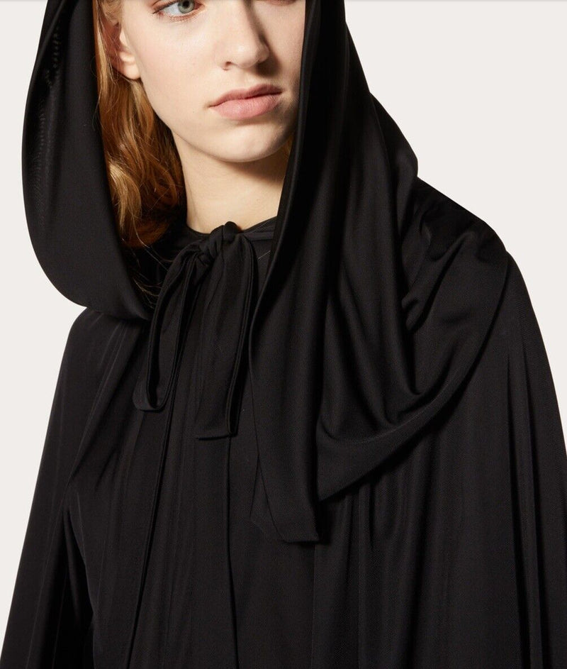 Valentino Hooded Cape Poncho Shawl-