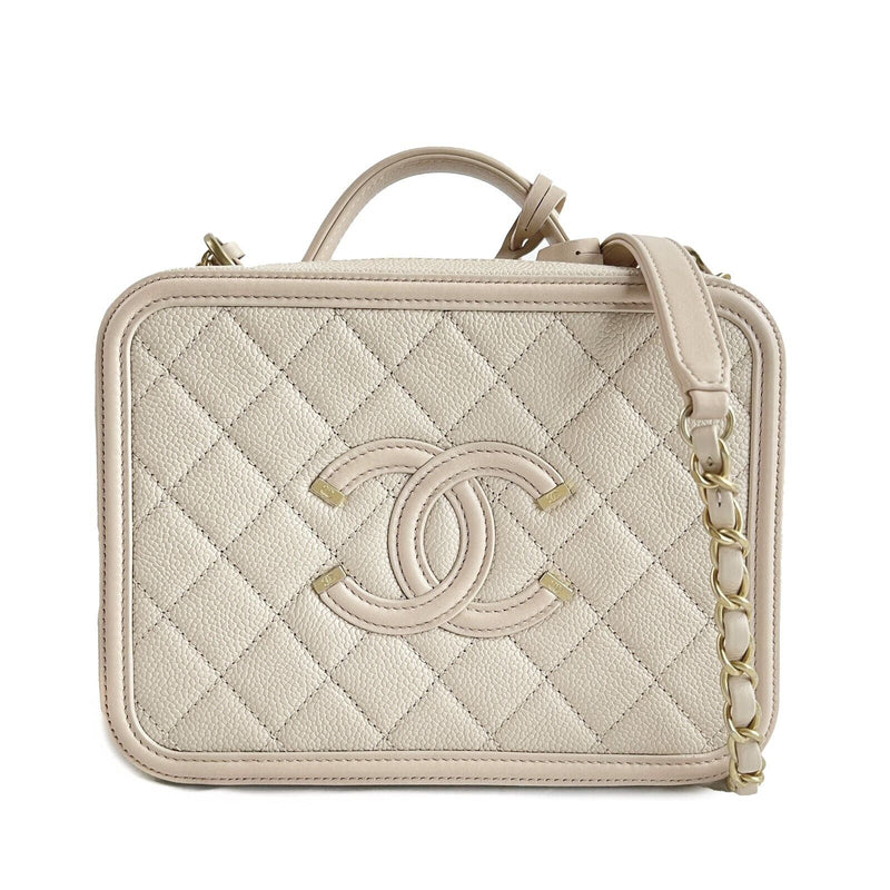 Chanel Excellent Cc Filigree Vanity Case