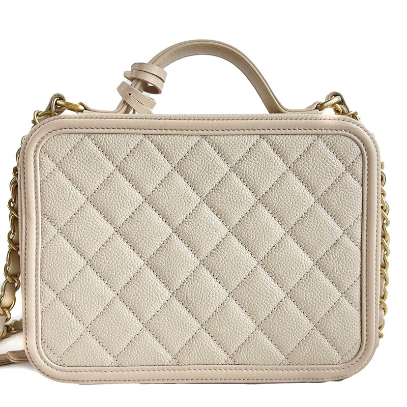 Chanel Excellent Cc Filigree Vanity Case