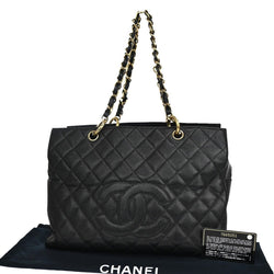 Chanel Cc Logo Chain Shoulder Bag Caviar