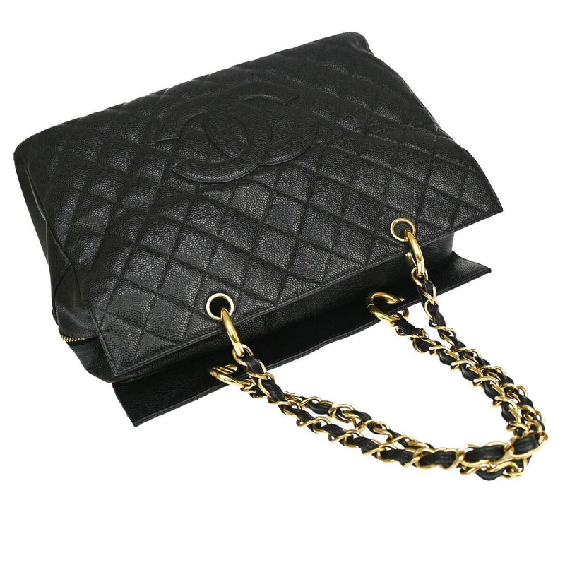 Chanel Cc Logo Chain Shoulder Bag Caviar