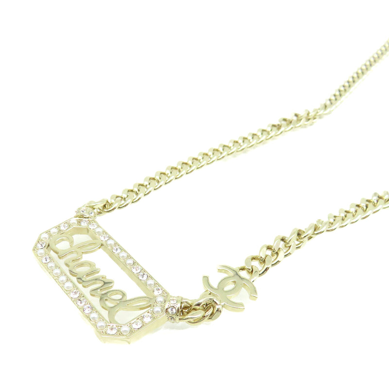 Chanel Cc Necklace Metal Pvc Gold Tone