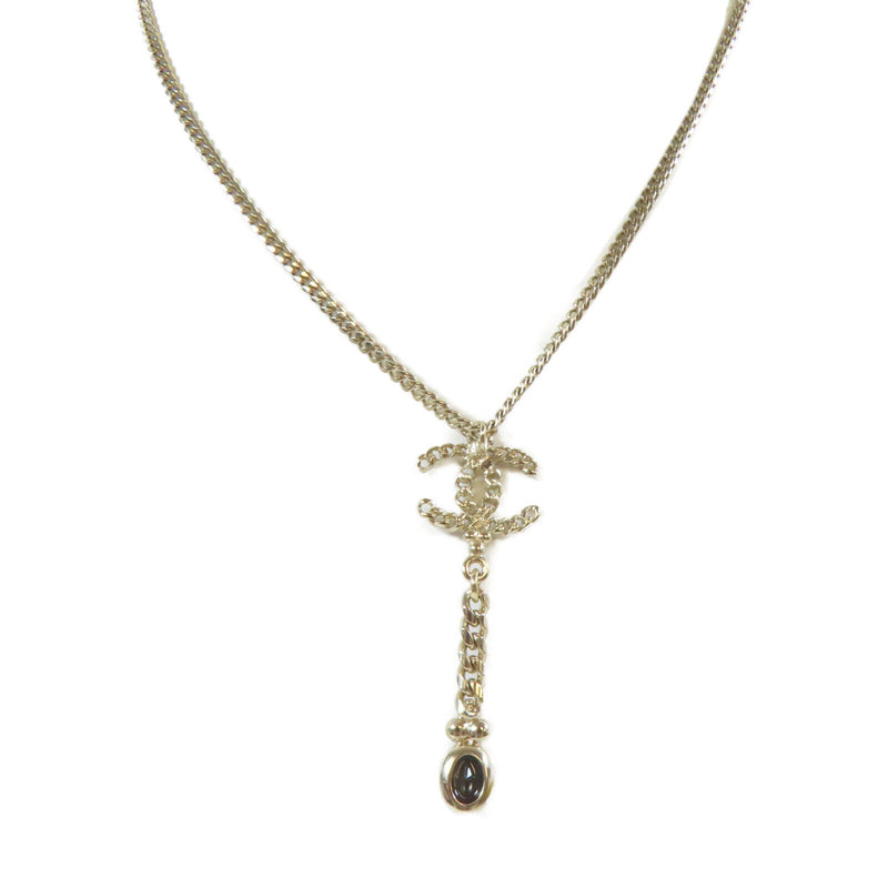 Chanel Cc Necklace Metal Gold #60Cm