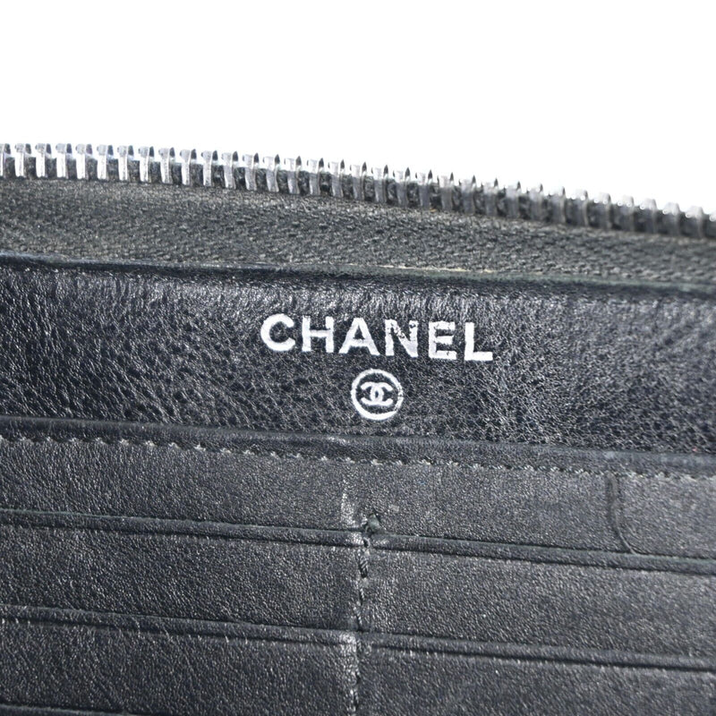 Chanel Boy Black Leather Zippy Long