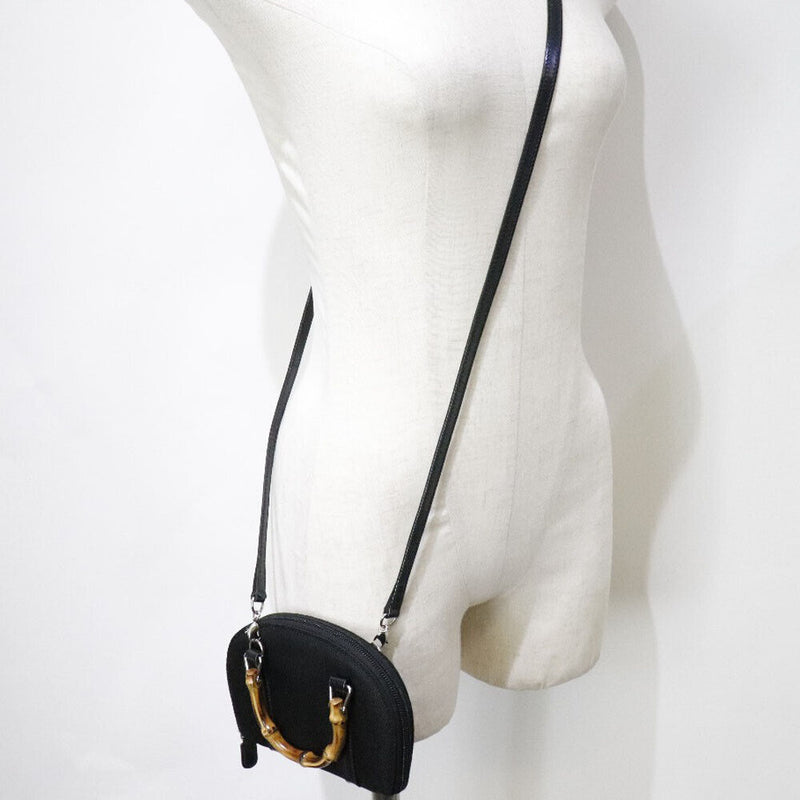 Gucci 2Wayshoulder Bamboo Handbag Black
