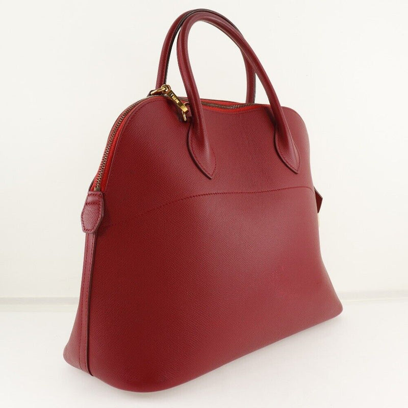 Hermes Bolide37 Handbag Red/Gold