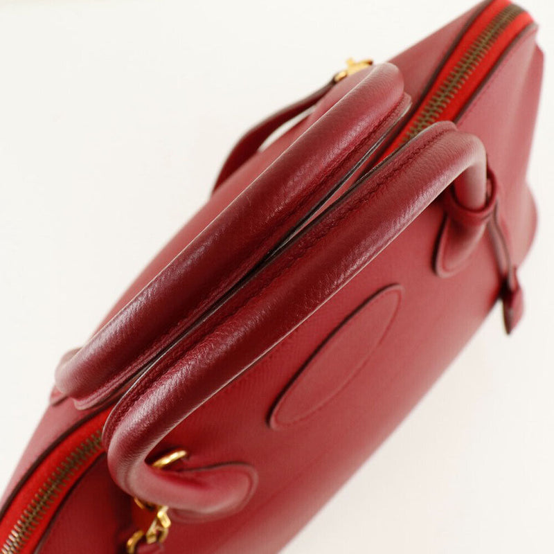 Hermes Bolide37 Handbag Red/Gold