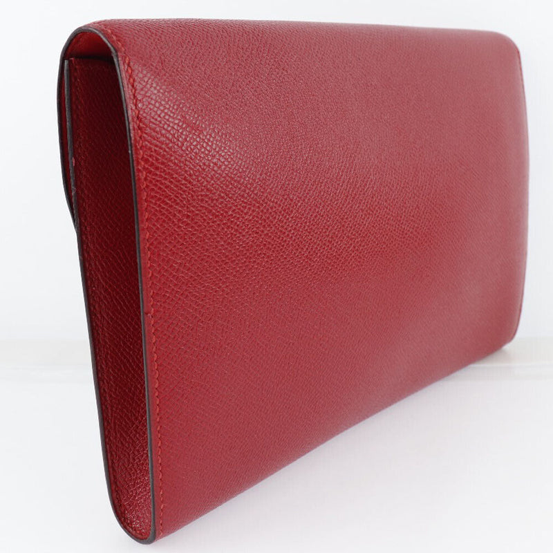 Hermes Vintage H Logo Clutch Bag Rouge