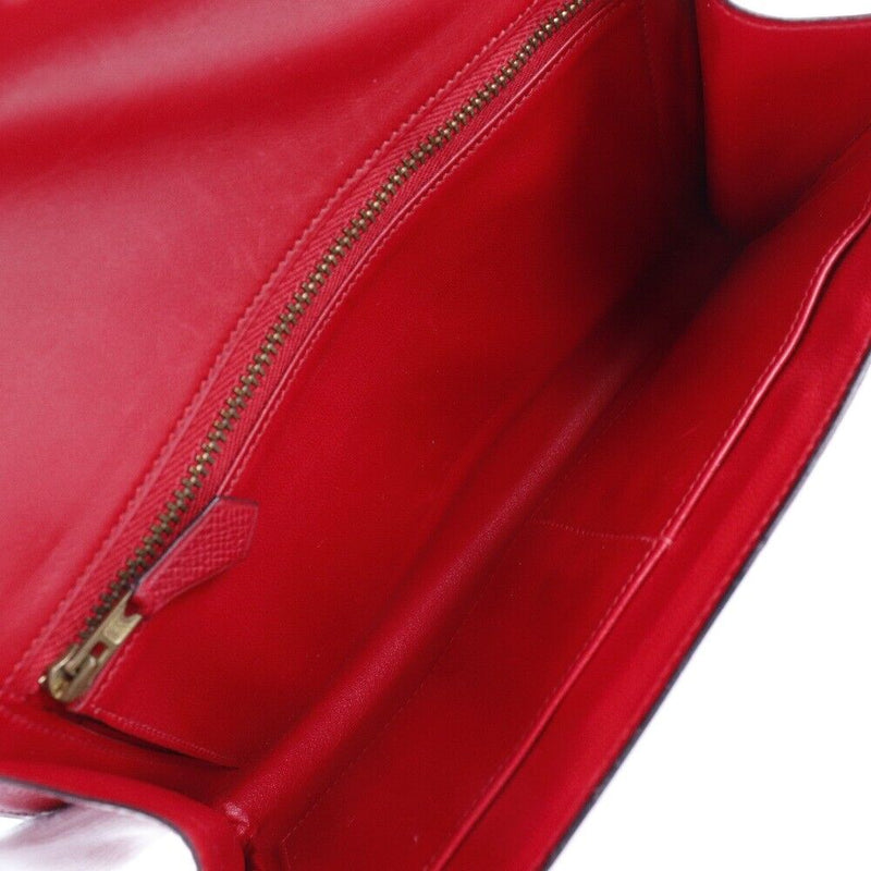 Hermes Vintage H Logo Clutch Bag Rouge