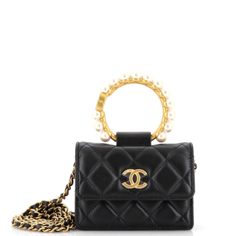 Chanel Pearl Crown Clutch With Chain
