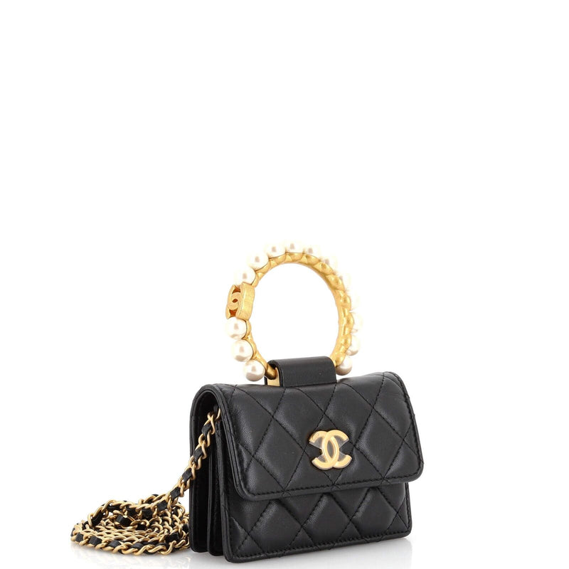 Chanel Pearl Crown Clutch With Chain