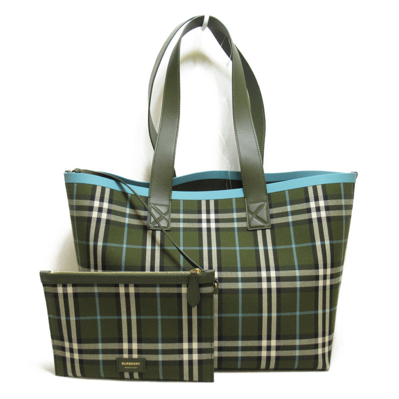 Burberry Tote Bag Cotton Green Olive New