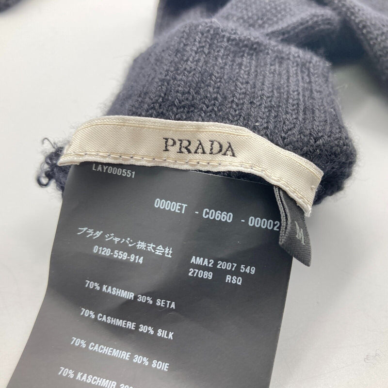 Prada Long Gloves Cashmere Silk Black