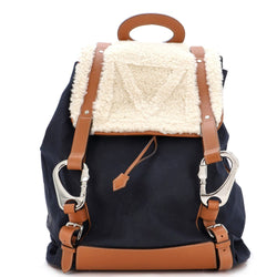Louis Vuitton Shearling Backpack Canvas