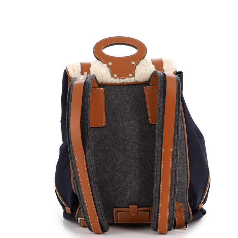Louis Vuitton Shearling Backpack Canvas