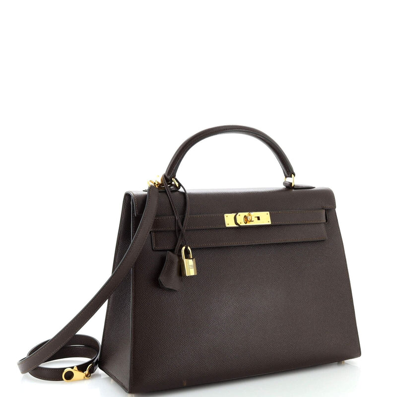 Hermes Kelly Handbag Ebene Courchevel