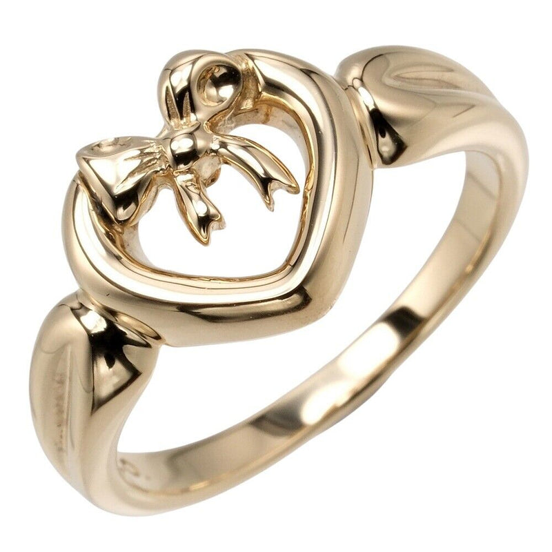 Tiffany&Co. Heart Ribbon Ring K18 Yellow