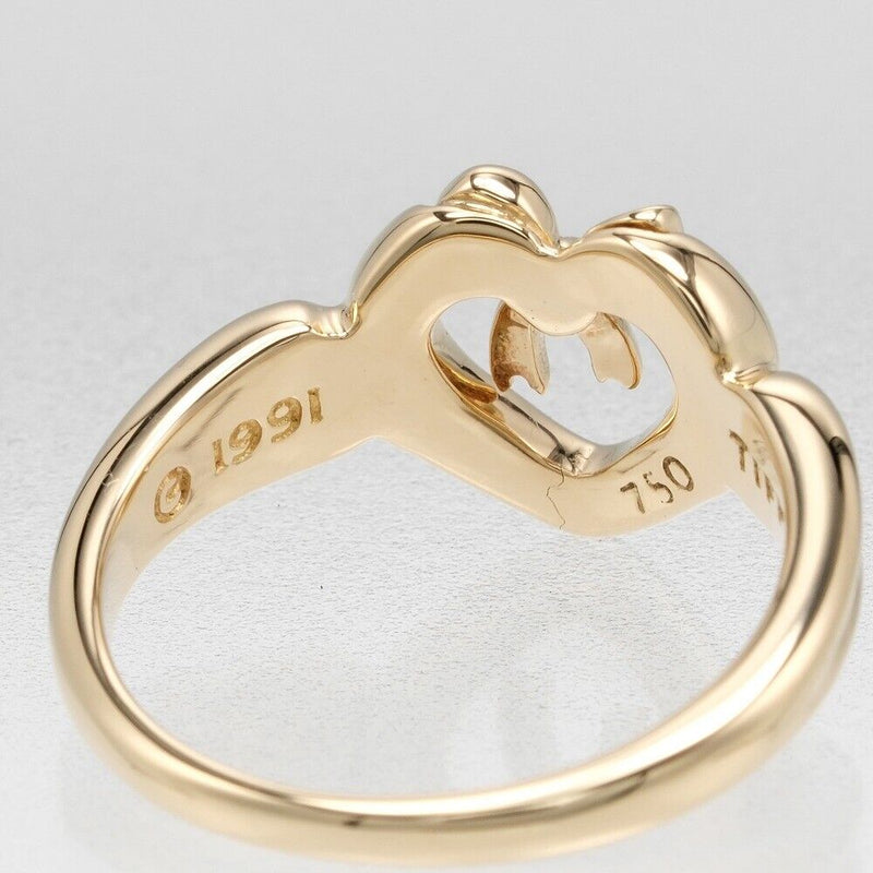 Tiffany&Co. Heart Ribbon Ring K18 Yellow