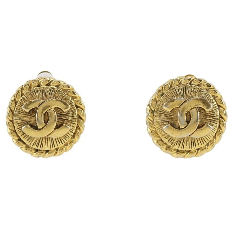 Chanel Earring Plated Gold 16.0G Women