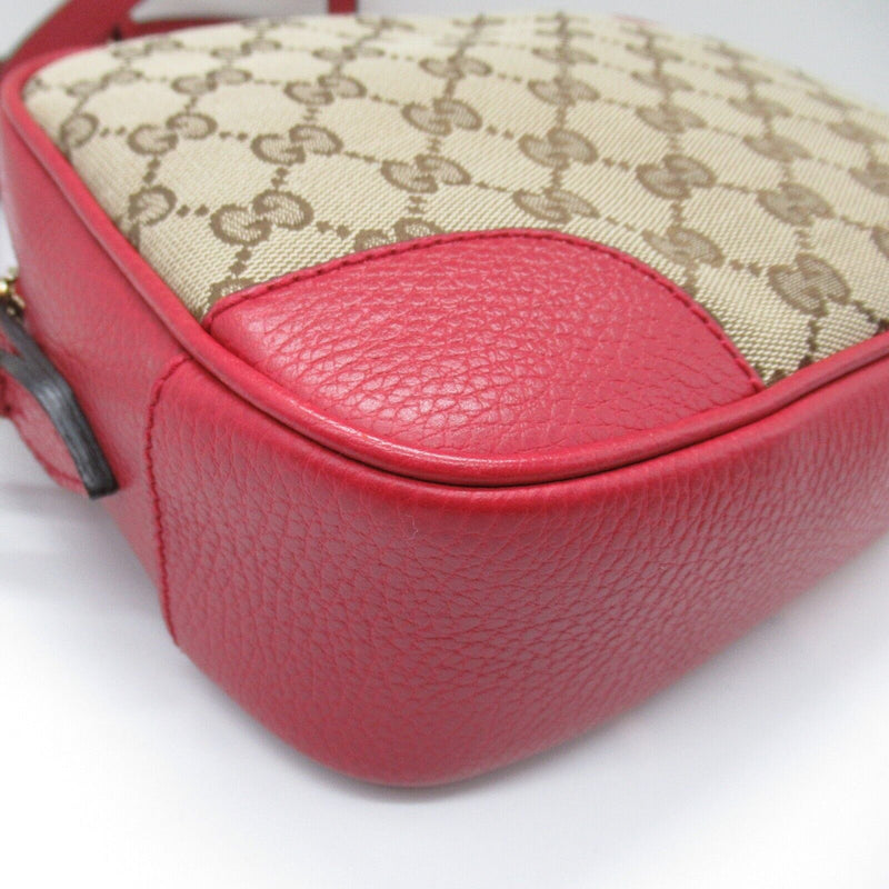Gucci Shoulder Bag Gg Canvas Beige Red