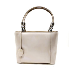 Christian Dior Hand Bag Beige Enamel