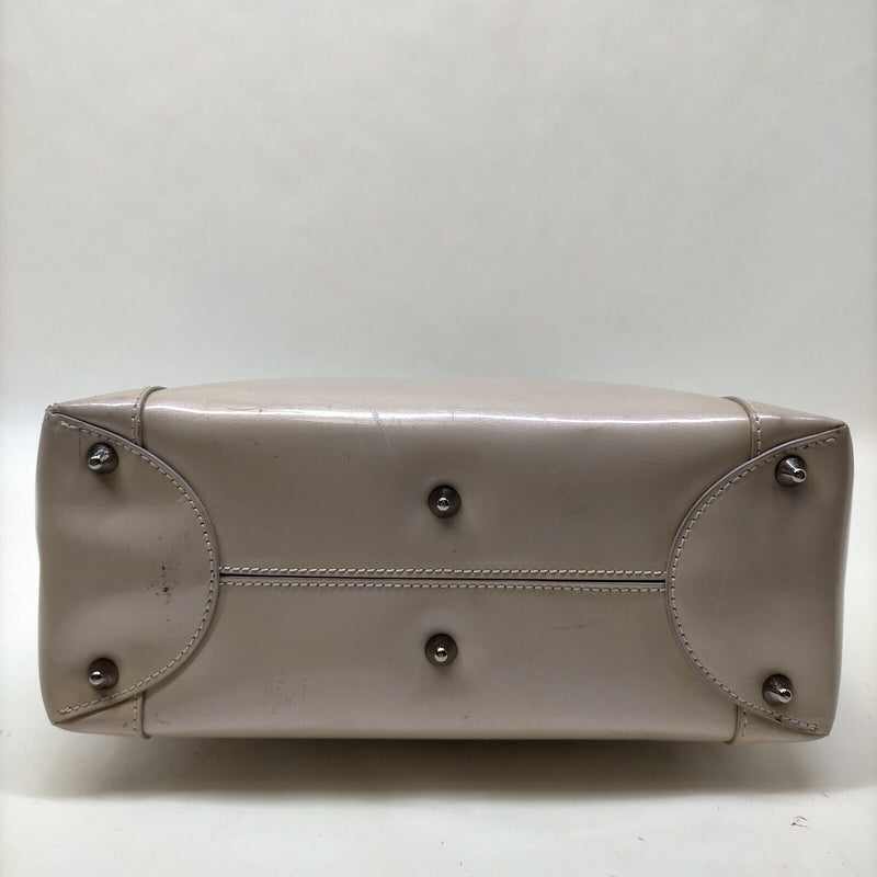 Christian Dior Hand Bag Beige Enamel
