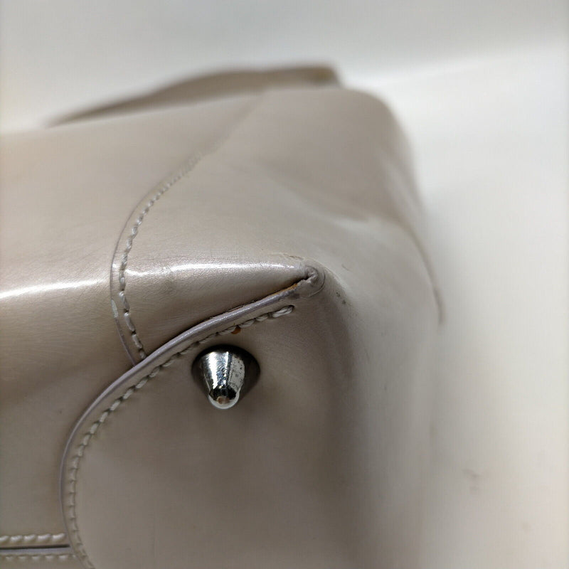 Christian Dior Hand Bag Beige Enamel