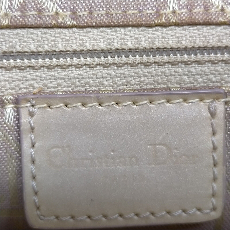 Christian Dior Hand Bag Beige Enamel