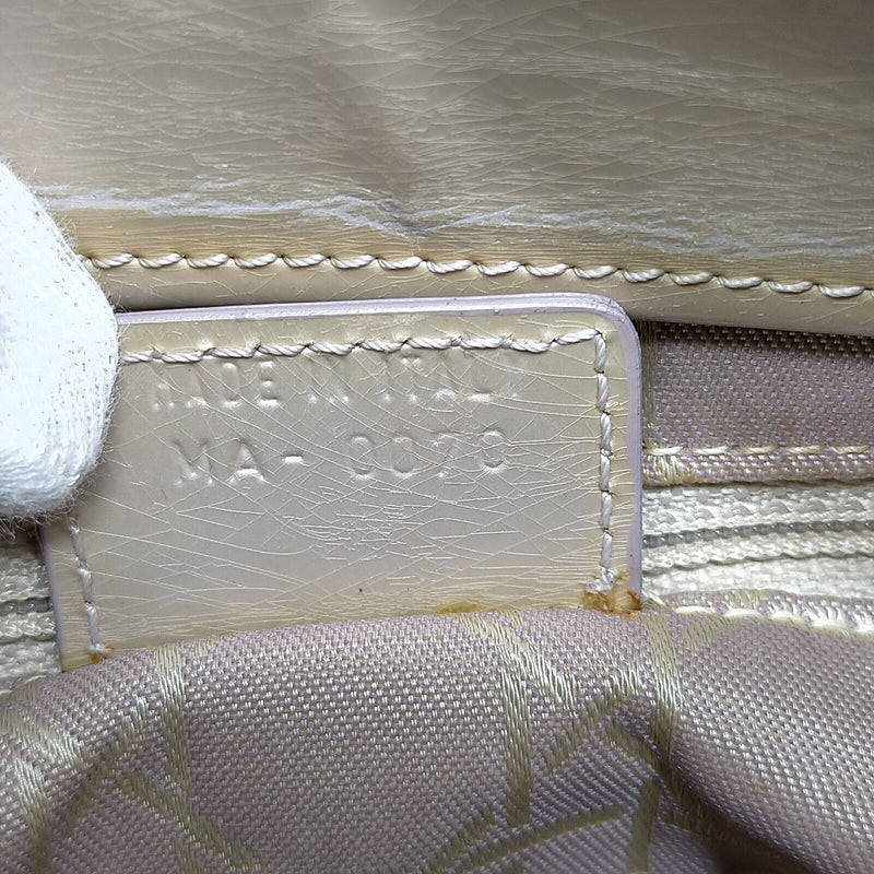 Christian Dior Hand Bag Beige Enamel