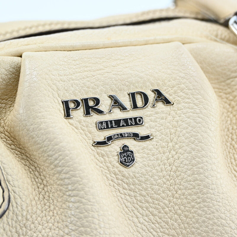 Prada Black Leather Hand Tote Bag