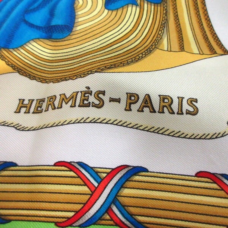 Hermes Carre 90 Light Green White