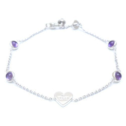 Gucci Heart Tag Bracelet Amethyst Size 8