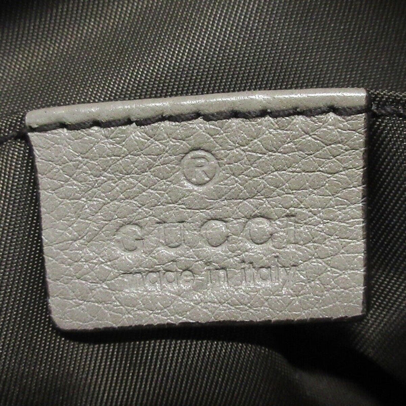 Gucci Double G Gray Beige Leather