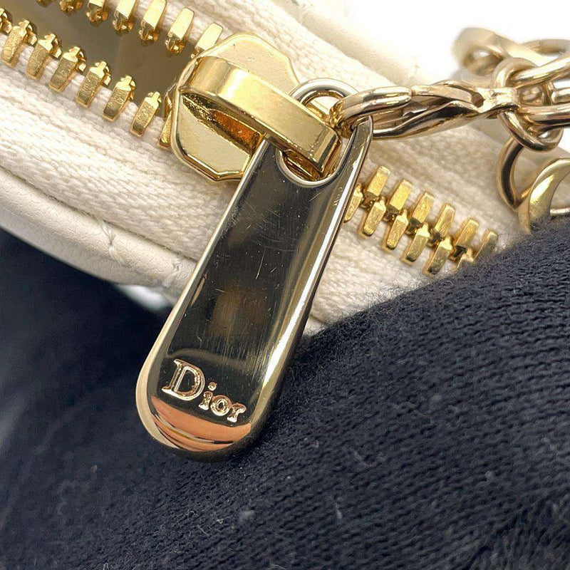 Dior Cannage Phone Holder Lambskin White