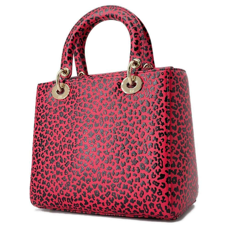 Dior Leopard Lady 2Way Handbag Leather