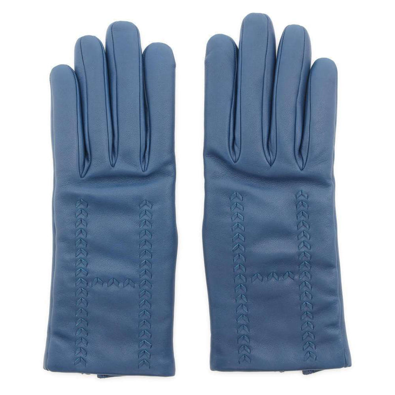 Hermes Glove Size 7 Lambskin Deep Blue