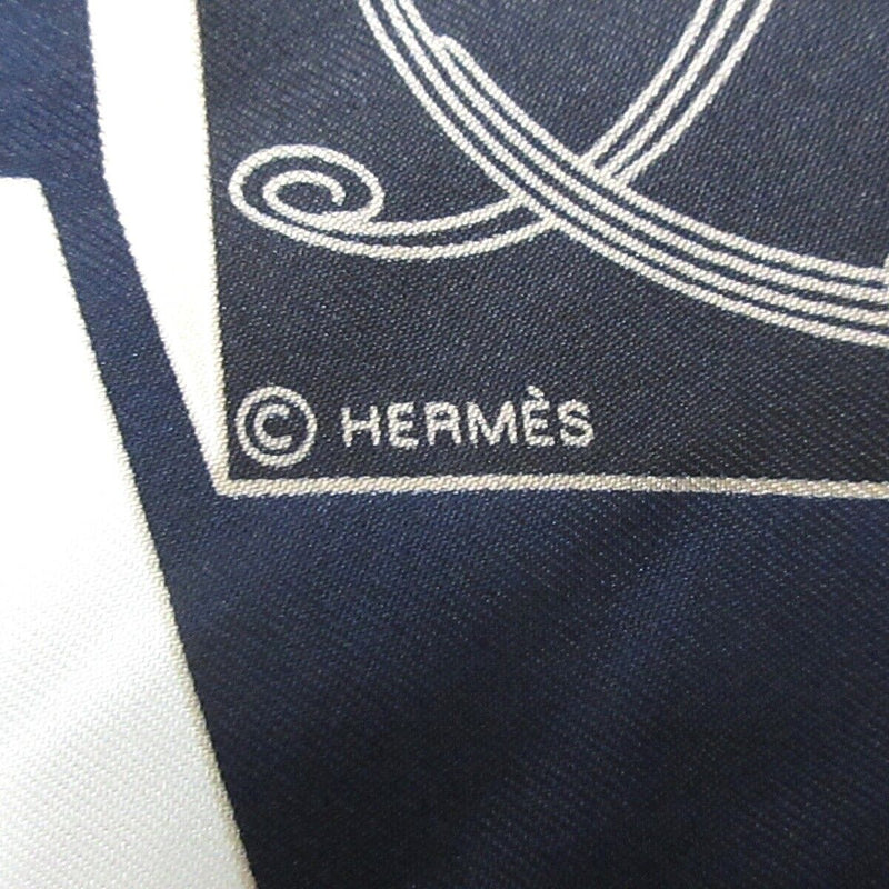 Hermes Carre 90 Dark Navy White