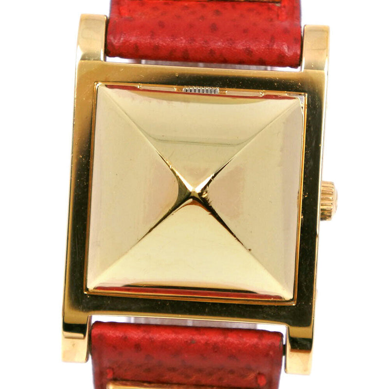 Hermes Medor Watches Red/Gold Whitedial