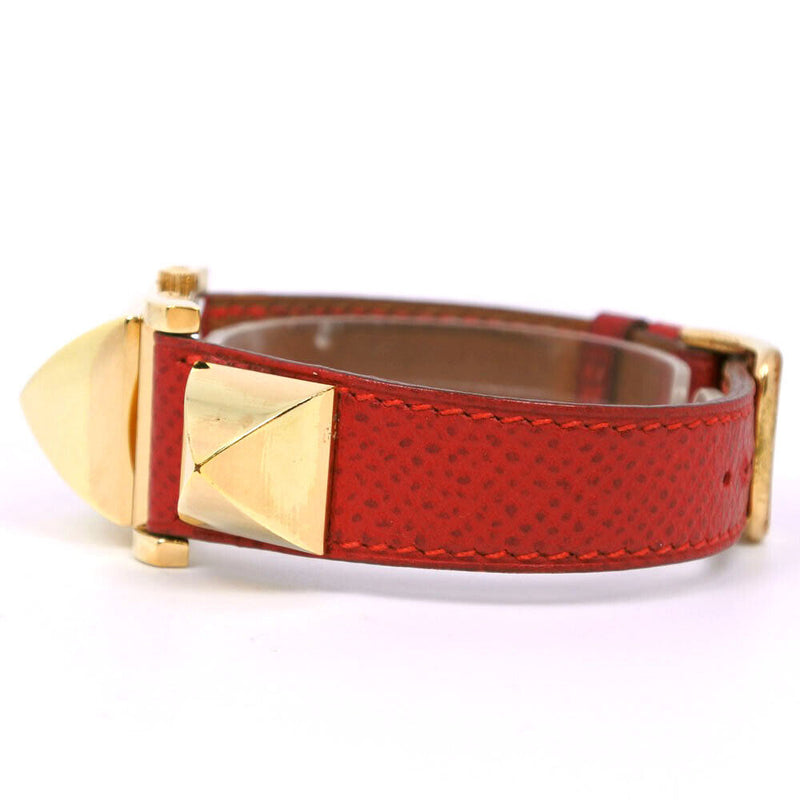 Hermes Medor Watches Red/Gold Whitedial