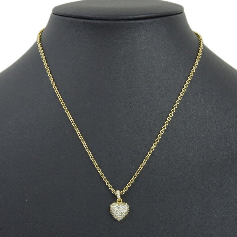 Cartier Heart Pave Diamond Necklace K18
